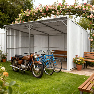 20FT X 12FT Livestock Metal Shed – Heavy-Duty Steel Shelter With Skid Base Storage Shed