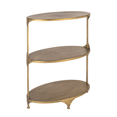Oval Shaped Metal 3-Tier Shelf