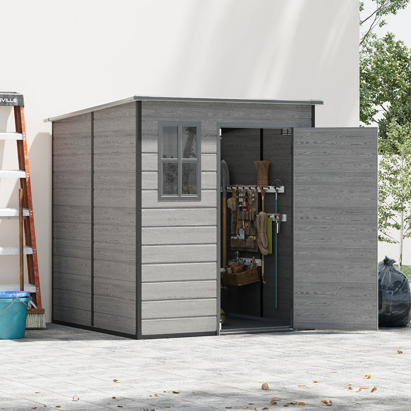 6 x 6FT Outdoor Plastic Garden Storage Shed