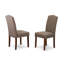 L'ensemble 3 pièces de table et chaises de cuisine contient une table de salle à manger rectangulaire avec Dropleaf et 2 chaises Parsons en tissu de café noir foncé, acajou-106903171-106903173-109975704
