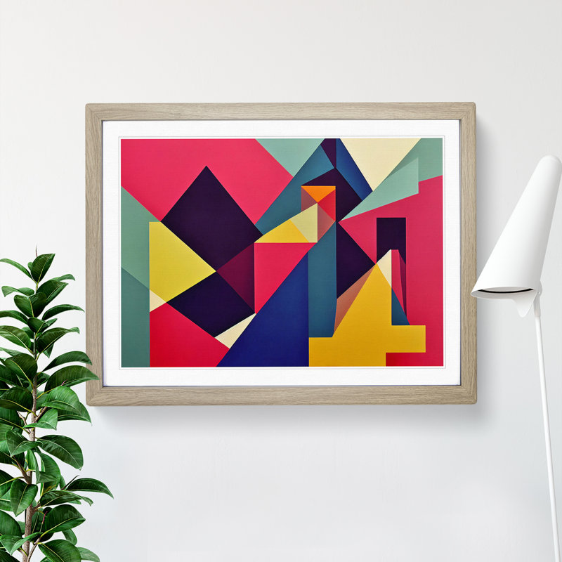 Shapes - Framed Print, 46cm H x 64cm W, Oak Framed