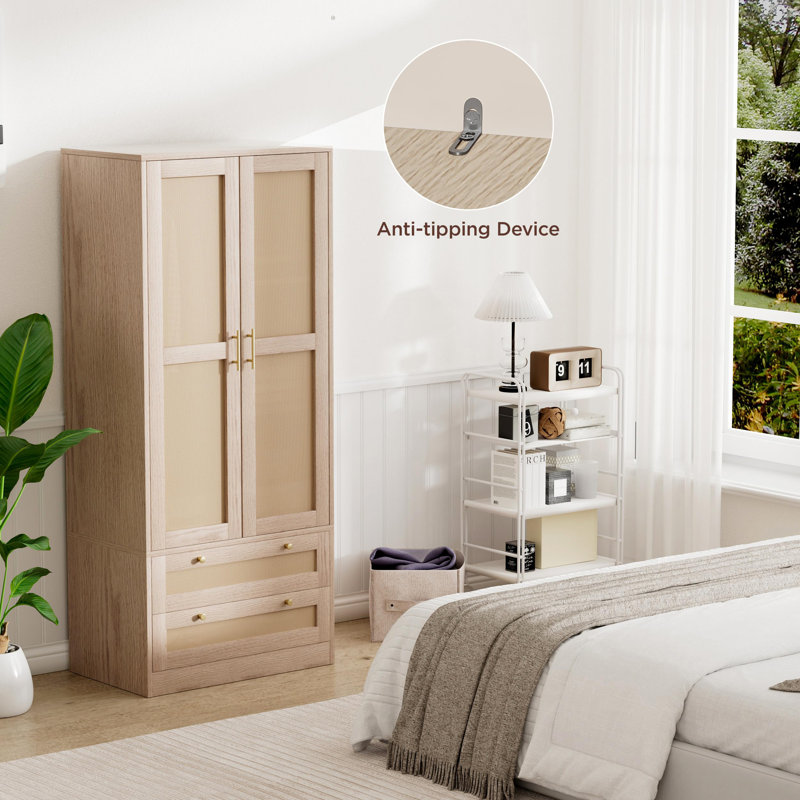 Armoire-penderie 72 po avec miroir