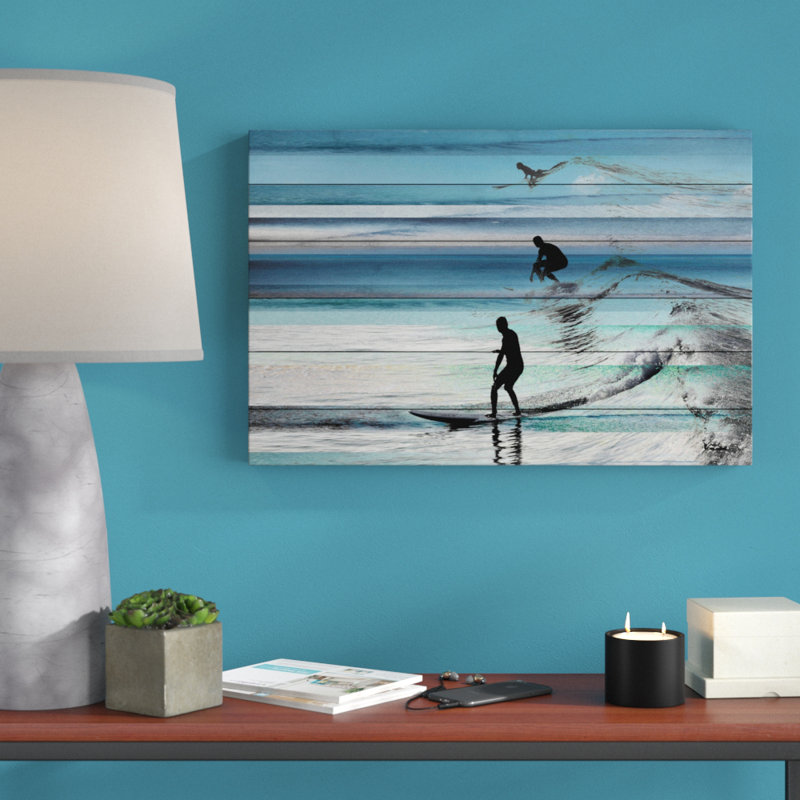 «Wave J saut», reproduction sur bois, H 8 po x l 12 po