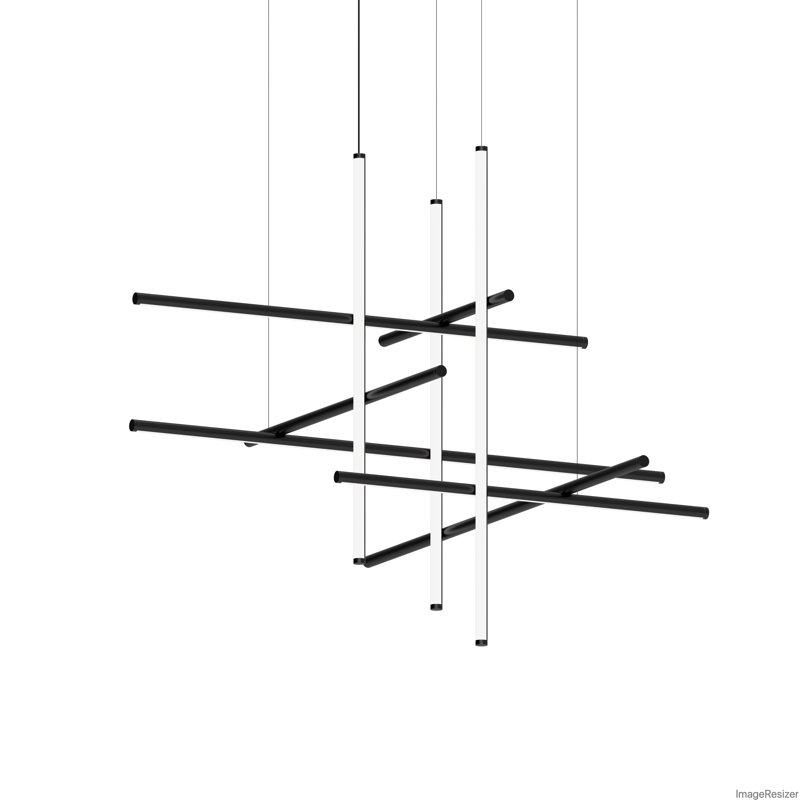 Labyrinth 1 - Light LED Chandelier, Satin Black