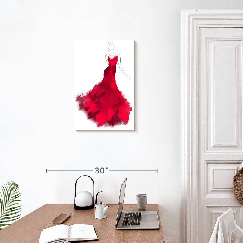 Shuttleworth Red Couture Dress, 24" H x 16" W