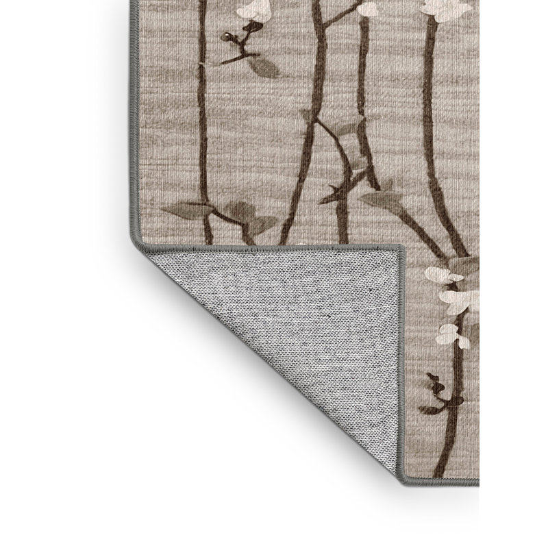 Machine Washable Gray Area Rug, Rectangle 7' x  10'
