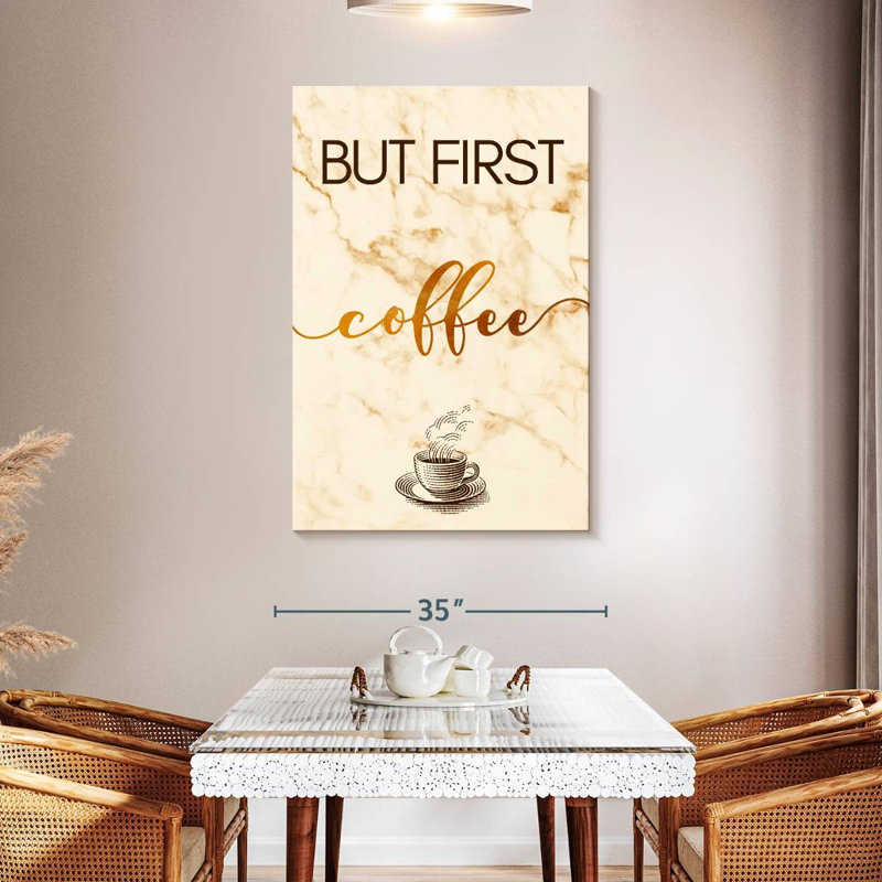 «Coffee Cup First» sur toile, H 48 po x l 32 po x P 1,25 po
