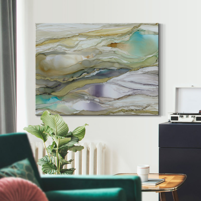 Verre marbré III - impression sur toile tendue, H 48 po x l 32 po x P 1 po