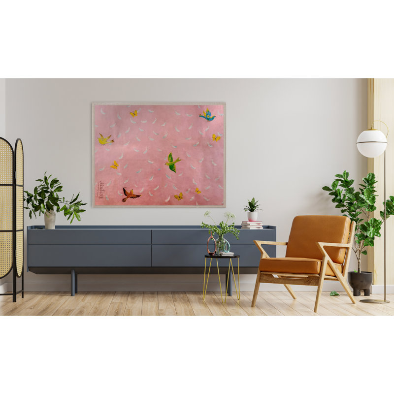 Feathers Print by Paule Marrot, Acrylic Box, 44" H x 56" W, Framed Print