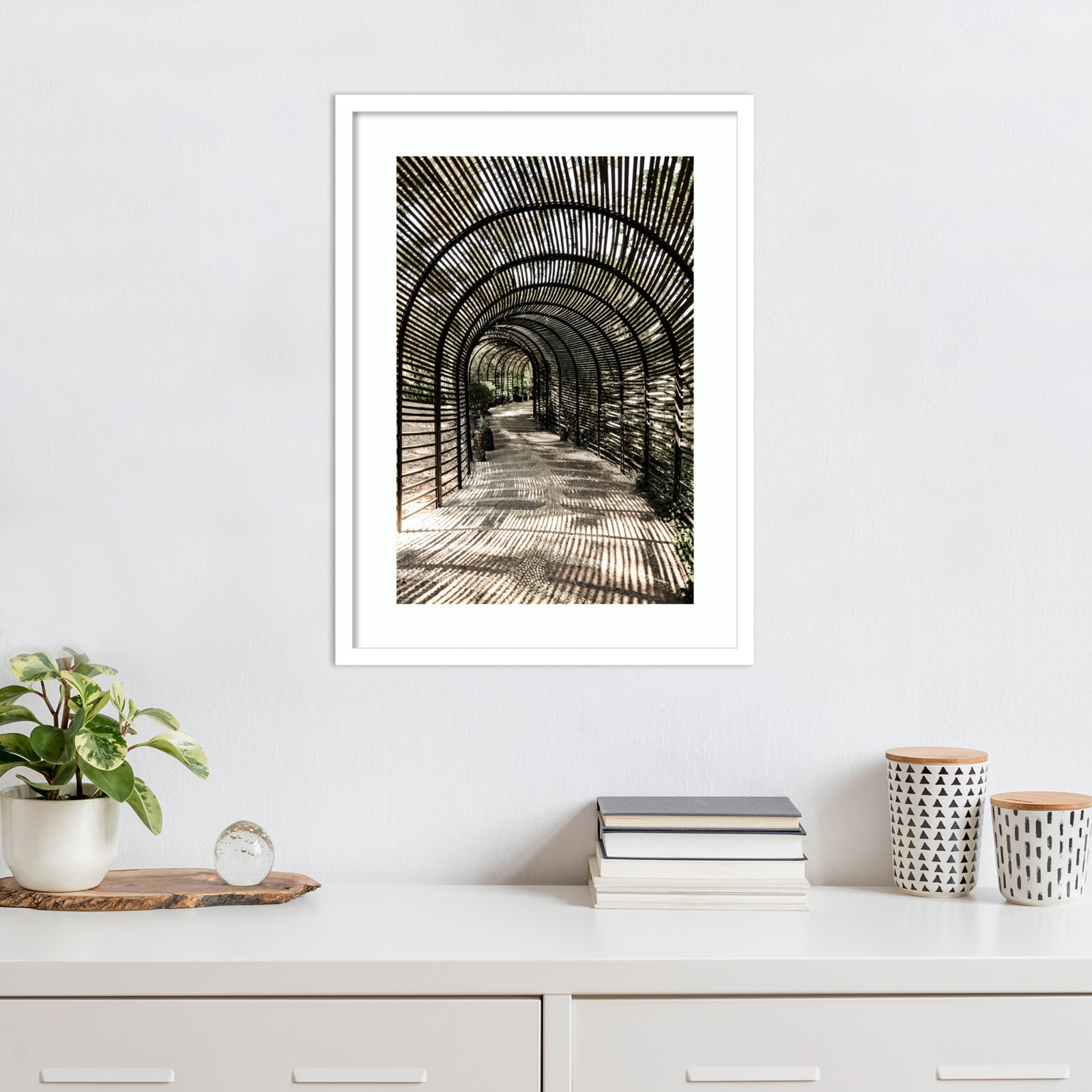 Nihan "Shadow Garden" Print, White, 25" H x 19" W