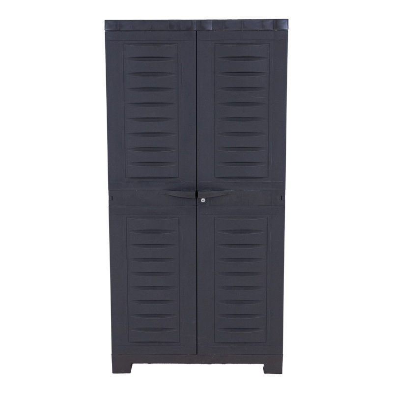 Lockable Storage Cabinet with 3 Adjustable Shelves - Gray - 48 in (1.2 m), Charcoal