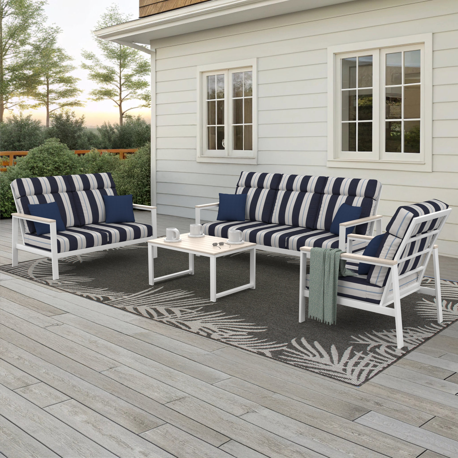 Townsend 4 Person Seating Group With Sunbrella Cushions