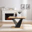 Table de salle à manger extensible moderne de 61,81 po avec motif géométrique et base en métal robuste pour la maison et le bureau