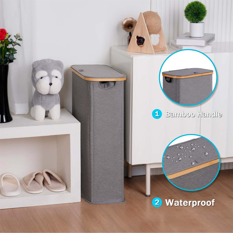 Bhargava Laundry Hamper with Handles, Grey, 70 x 41 x 22