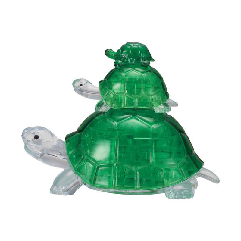 Crystal Clear 3D Turtles Puzzle for 3 Players