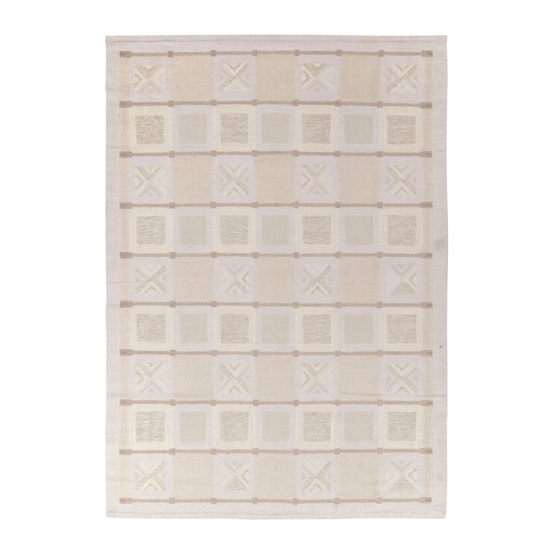 Scandinavian Wool Geometric Area Rug, Rectangle 10' x 14'