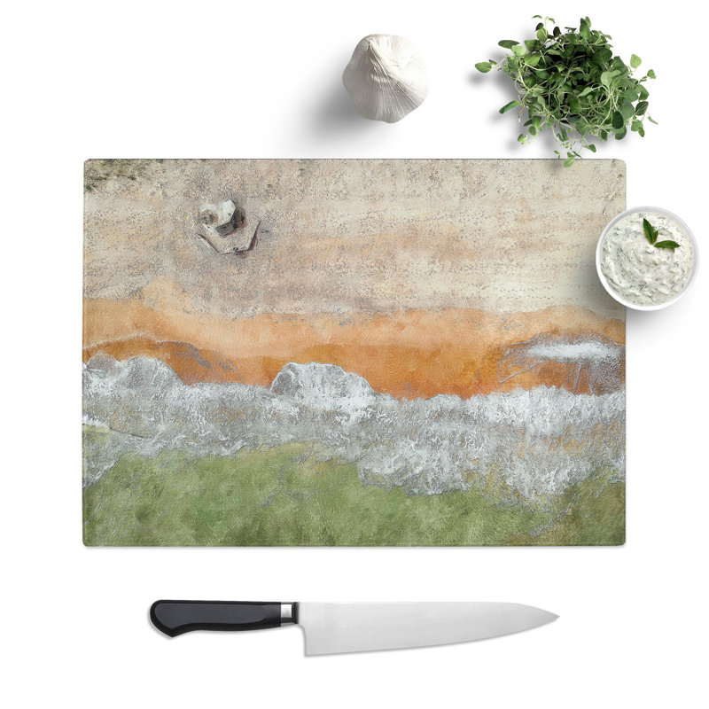 Aberdeen Beach in Scotland Painting Chopping Board, 0.4cm H x 20cm W x 29cm L