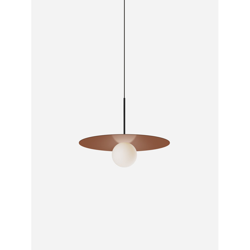 Bola Disc Pendant, 6" H x 18.5" W x 18.5" D, Clay/Black, 290 lm
