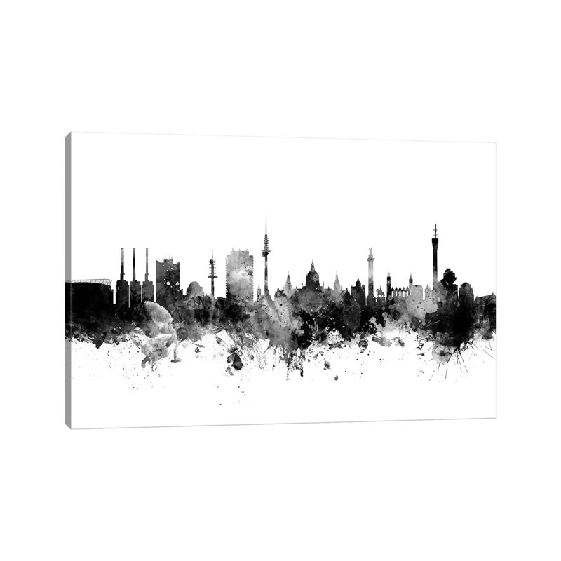 Hannover, Germany In Black & White by Michael Tompsett - Wrapped Canvas Gallery-Wrapped Canvas Giclée