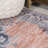 Wincer Chenille Cottage Medallion Machine-Washable Orange/Gray Rug-1477216457