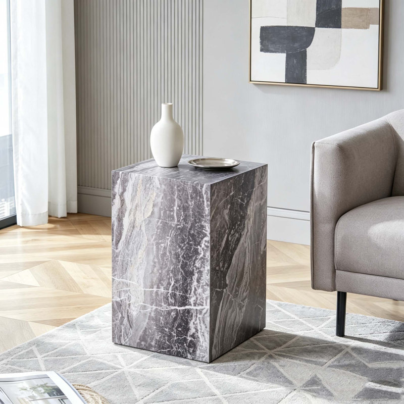 Modern MDF End Table, Grey
