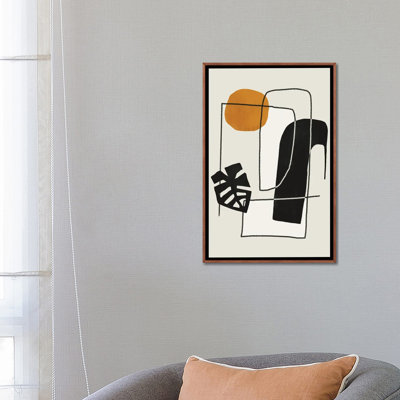«Abstract Shape Ochre Leaf II», reproduction d'art sur toile encadrée