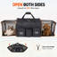 2 in 1 Large Cat Carrier for 2 Cats, Rolling Pet Carrier with Wheels, Expandable Foldable Double Pet Carrier with Removable Divider, Breathable Mesh Oxford, Ideal for Car/Camping/Vet