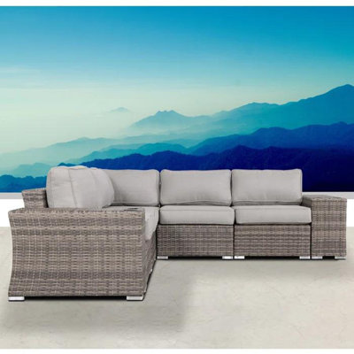 Ensemble de canapé modulaire en rotin 7 pièces avec coussins 7 pièces