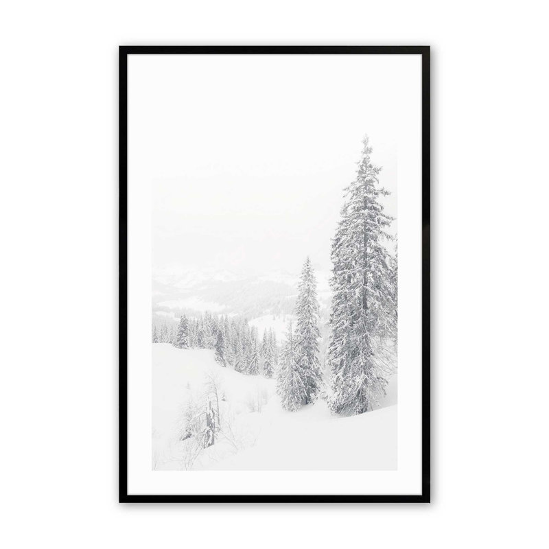 «Winter's Embrace», dans un cadre, H 37 po x l 25 po x P 1,25 po, Cadre noir satiné