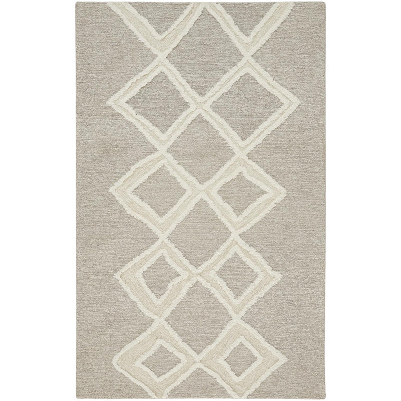 Saint Lucia Wool Geometric Area Rug, Rectangle 4' x 6'