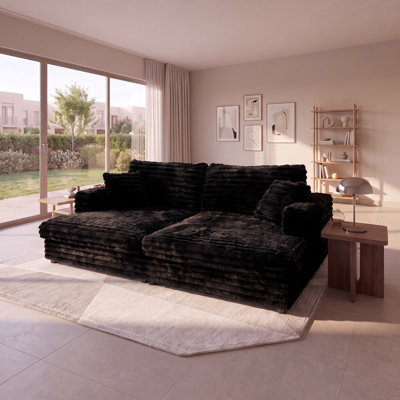 Chaise longue surdimensionnée à assise profonde avec canapé-lit et coussins décoratifs Cloud