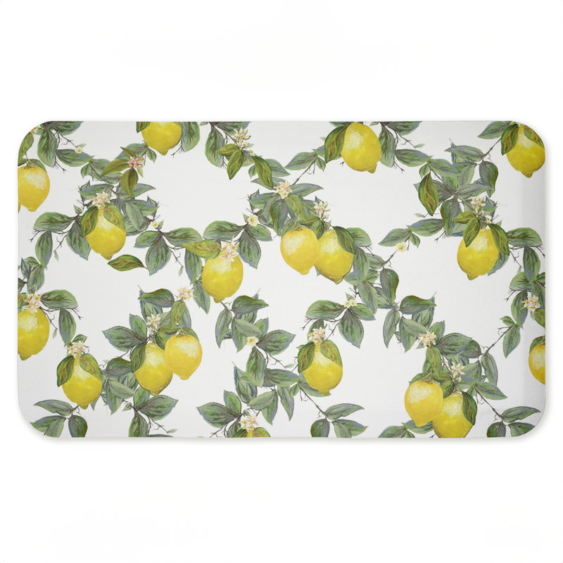 Tapis de sol anti-fatigue Frony Lemony Vine, Motif de vigne citronnée fruitée