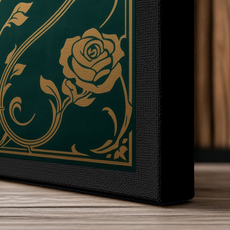 Gilded Urn Botanical - Wrapped Canvas, 24x16 - 61.0 x 40.6 cm, Black Border