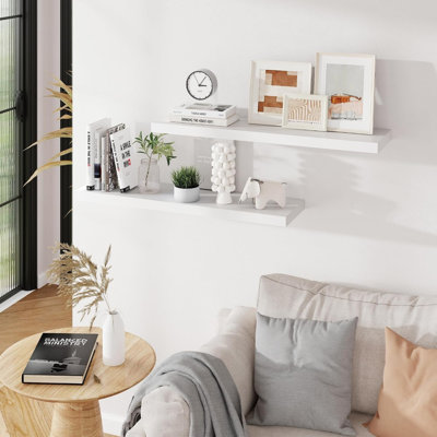 3.8 cm H x 90 cm W Floating Shelf Bookcase