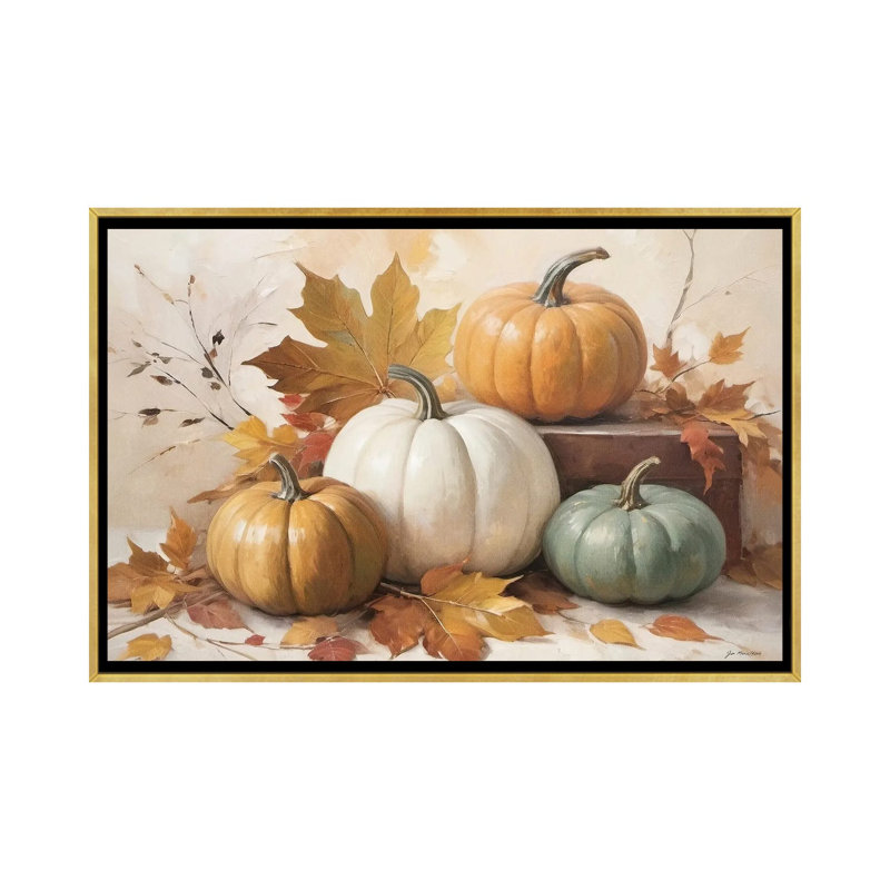 Chute d'automne, reproduction d'art sur toile encadrée, 60 po x 40 po, Toile avec cadre, Doré
