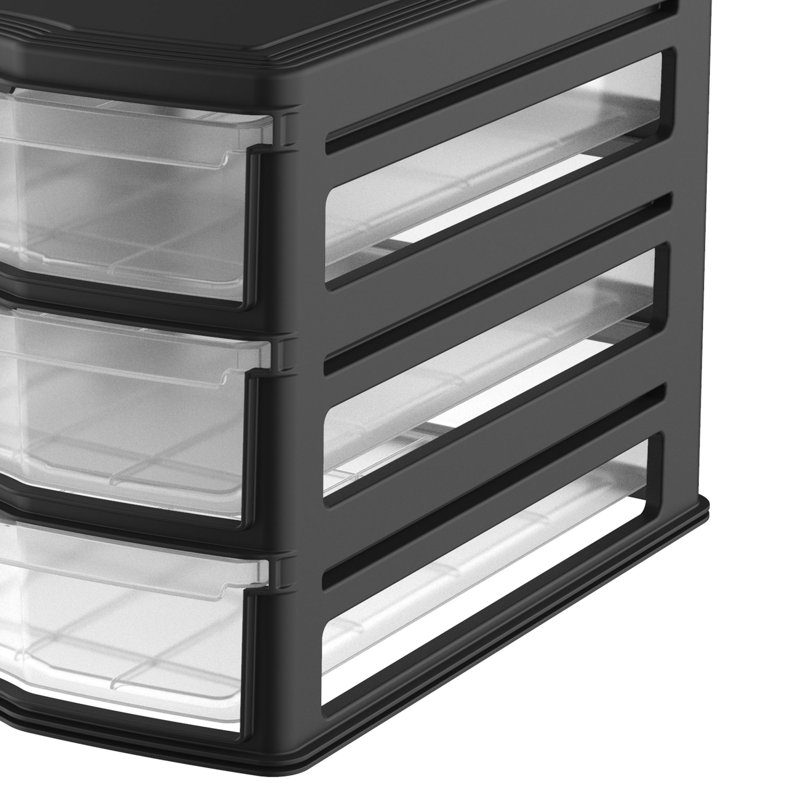 Coffre de rangement empilable 3 tiroirs l 13,5 po