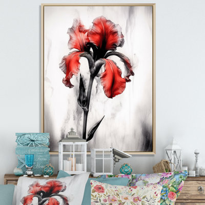 «Red Black Iris Petal I» sur toile