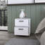 Table de chevet moderne 2 en blanc pour la chambre à coucher - Conception élégante et fonctionnelle offrant une solution de rangement soignée-888064793