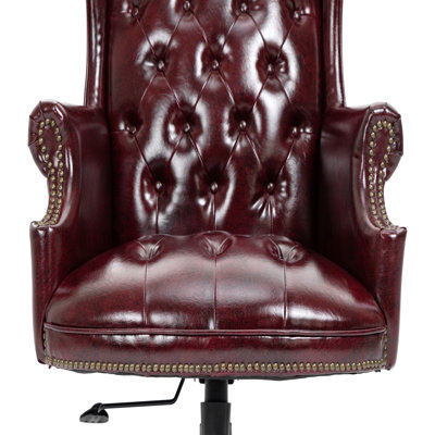 Executive Office Chair  Comfortable Desk Chair - Ergonomic Design - Thick Padded Seat and Backrest - PU Leather Desk Chair with Smooth Glide Caster Wheels, 1 Pack