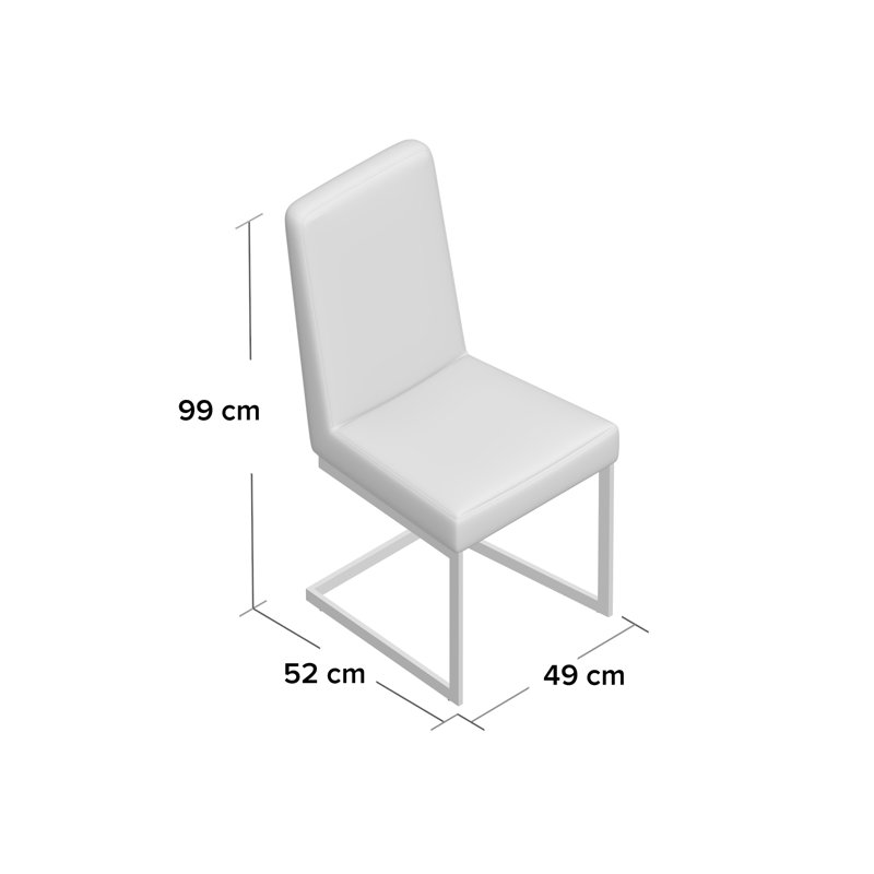Warre 49.5cm H Upholstered Cantilever Chair, Black