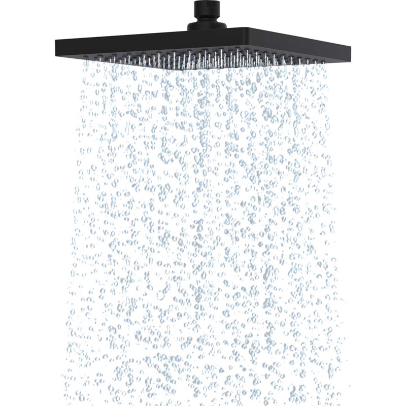 Rain Fixed Shower Head, Matte Black