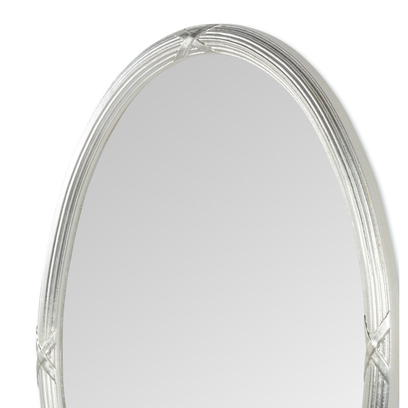 Clymer Oval Wall Mirror, Silver
