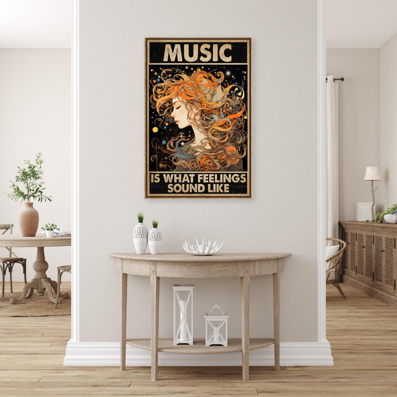 «Music Is What Feelings Sound Like» sur toile, H 20 po x l 16 po x P 1,25 po