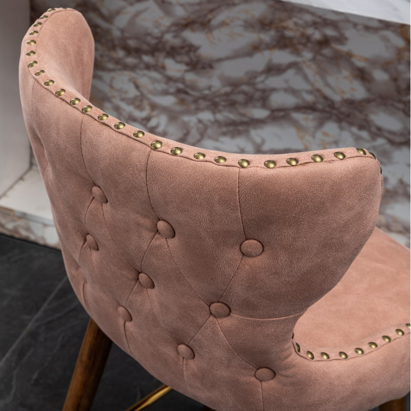 Tabouret de bar et de comptoir Caralie, Rose, Tabouret de comptoir (siège d'une hauteur de 24,5