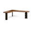 Noyer clair + bureau en bois massif en forme de L noir-1778240113-1778240076