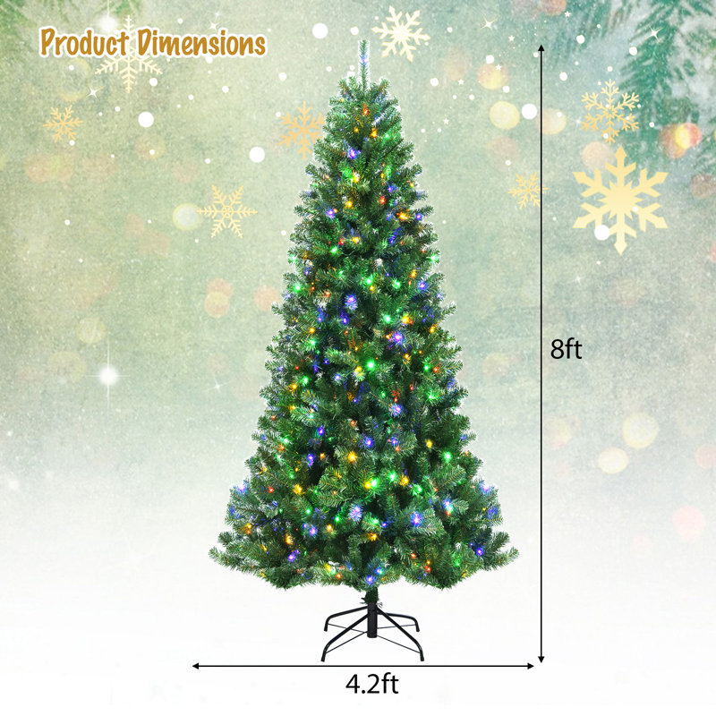 Arbre de Noël épinette vert 96 po avec 96 lumières DEL