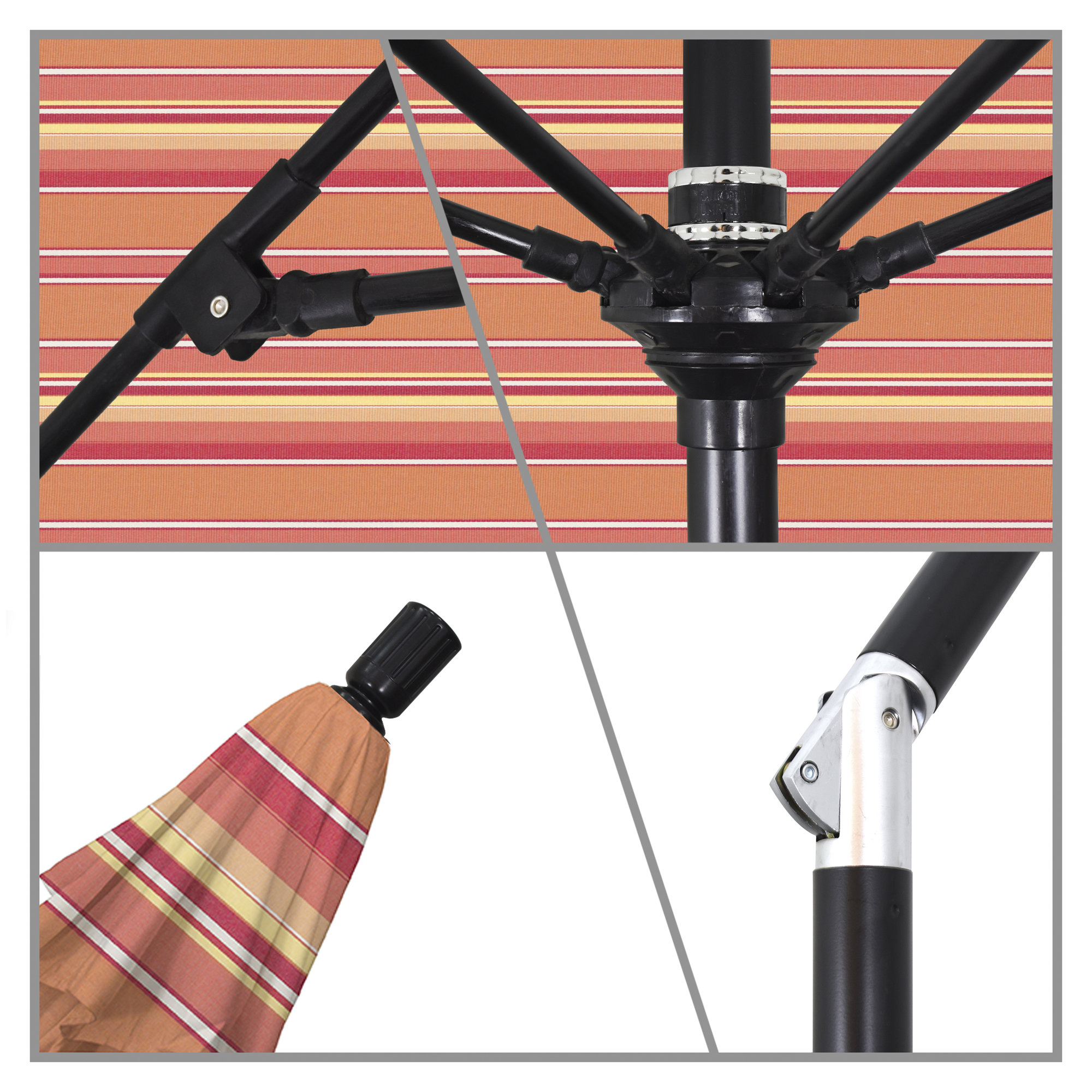 Brent 132'' Sunbrella® Outdoor Umbrella, Dolce Mango Stripe Sunbrella®