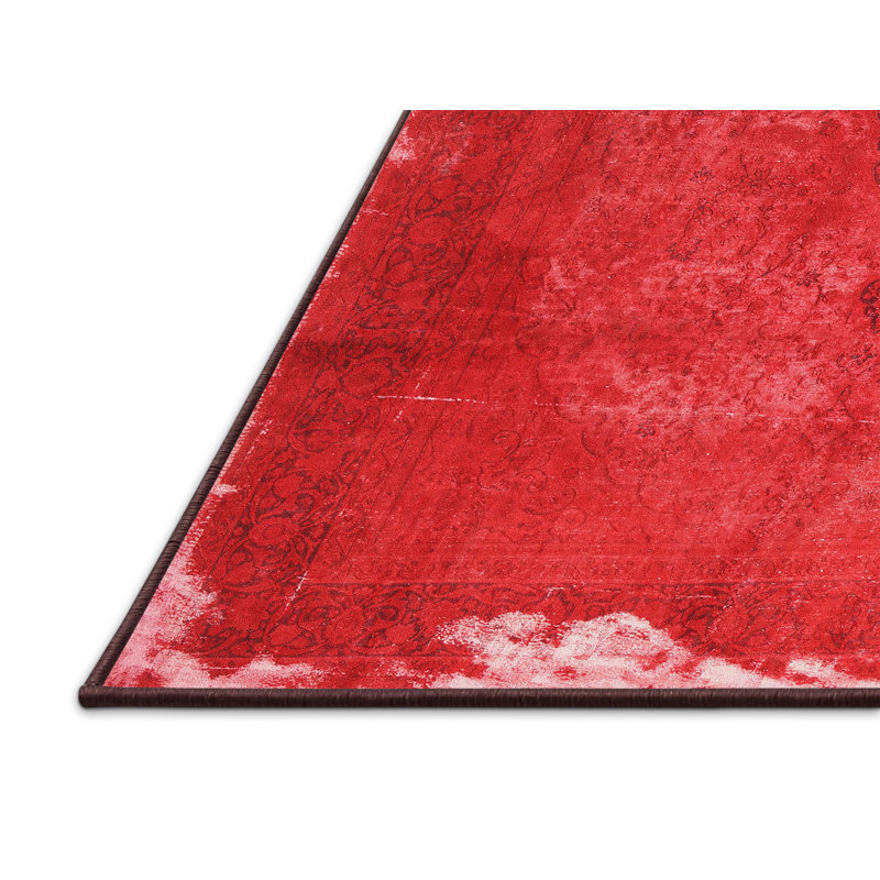 Tapis traditionnel rouge / blanc Alep, Rectangle 2 pi x 5 pi