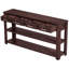 Élégante console en U pour le salon, 4 tiroirs et 2 tablettes, esthétique minimaliste rétro et bois de pin, petite entrée de rangement avec look, guide d'installation facile