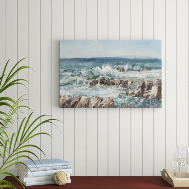 «Impasto Ocean View V», peinture sur toile, H 20 po x l 30 po